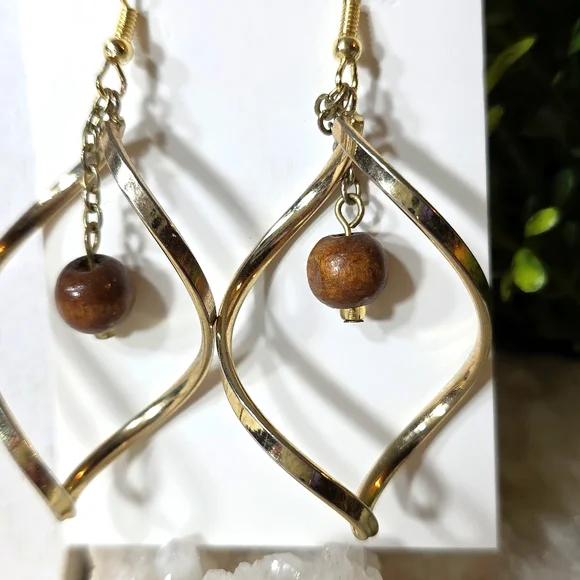 Boho Earthy Brown Beaded Necklace and Earring Set - Picture 4 of 7